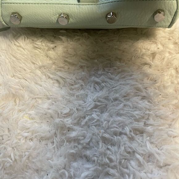 Rebecca Minkoff Mini Mac Crossbody Bag Leather mint green Chain Strap Studded - Picture 10 of 16